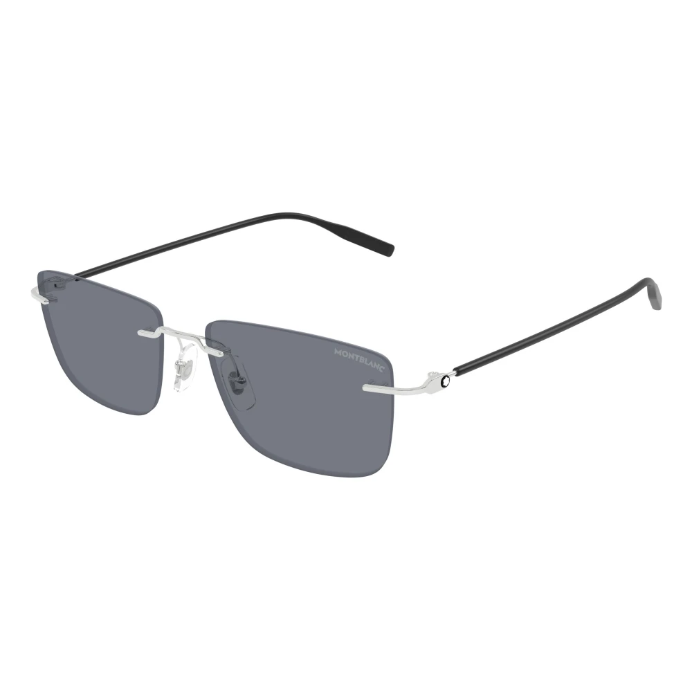 Montblanc Men's Gray Rectangular Sunglasses - Sunglasses - 54 Mm - Accessories