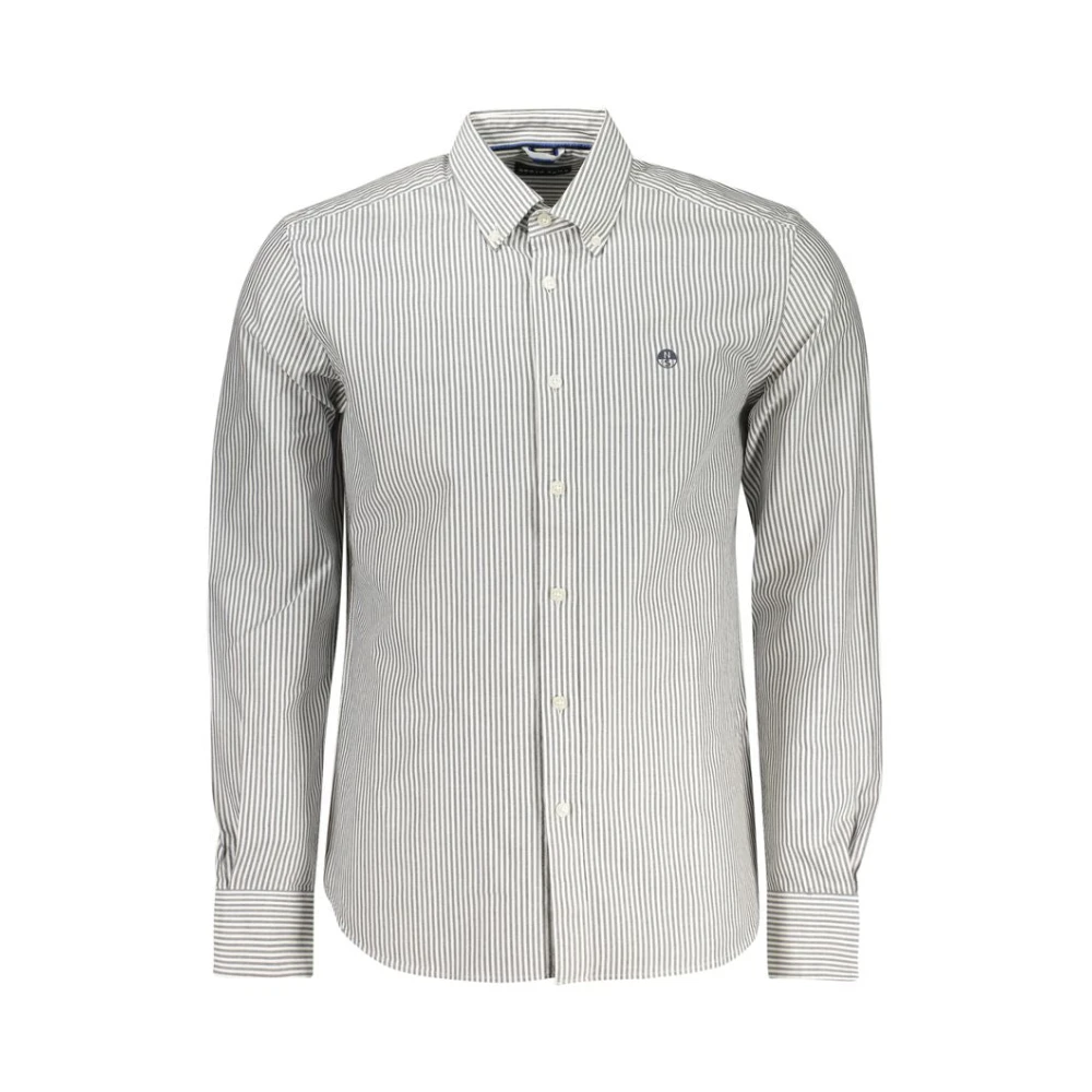 North Sails , Casual Shirts, Male, White, M, Striped Long-Sleeved Shirt