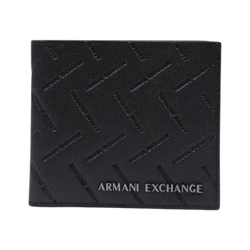 Armani Exchange Homme Noir Accessoires, Taille: One Size Classic Bifold Wallet