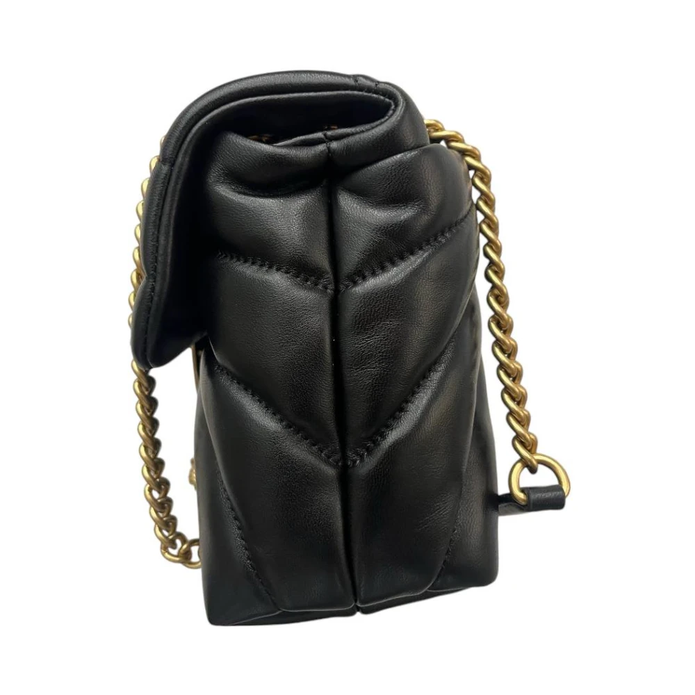 pinko Grote Puff Schapenleer Clutch Black Dames