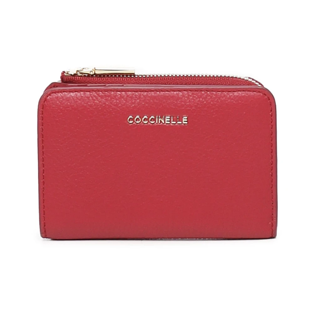 Coccinelle Rode Leren Portemonnee met Muntvak Red Dames