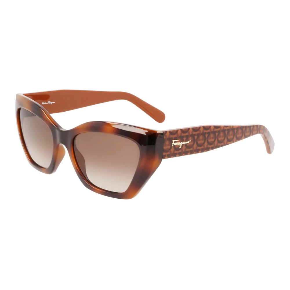 Salvatore Ferragamo Dark Tortoise/Brown Havana Sunglasses Sf1043S Brown, Dam