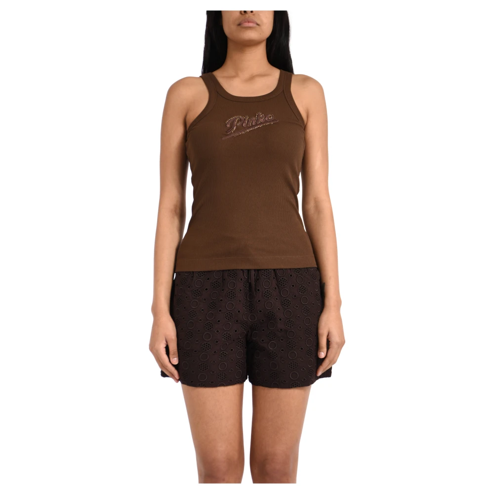 Pinko Women's Brown Sleeveless Tops, Xs, Caipiroska Tank Top