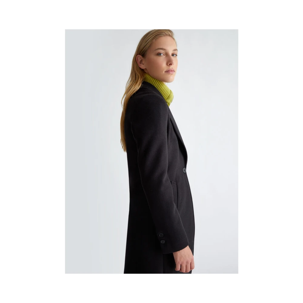 Liu Jo Wollen Jas met Revers Black Dames