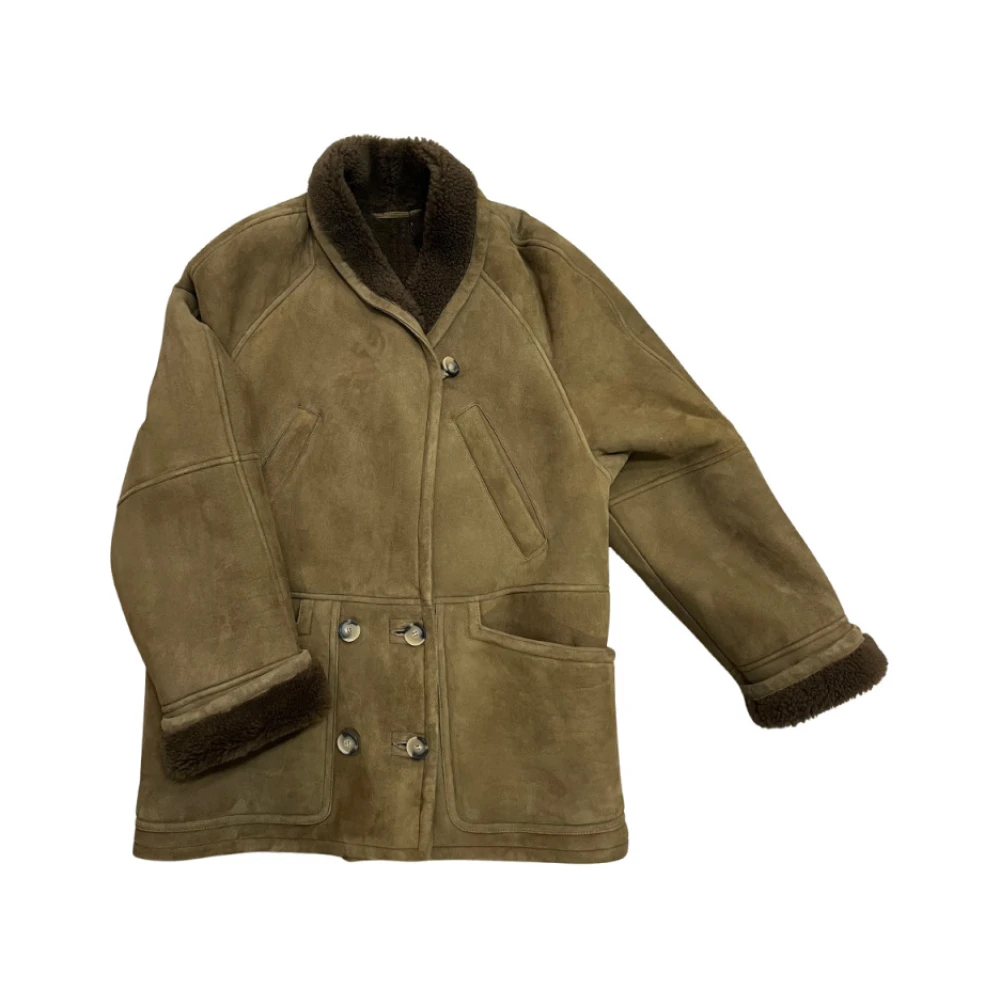 Margaux Lonnberg Donkergroene Shearling Jas Elea Brown Dames