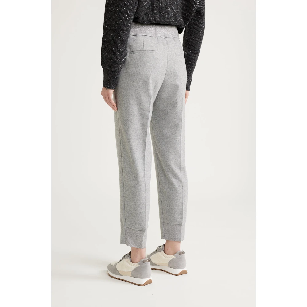 PESERICO Lichte flanellen joggers Gray Dames