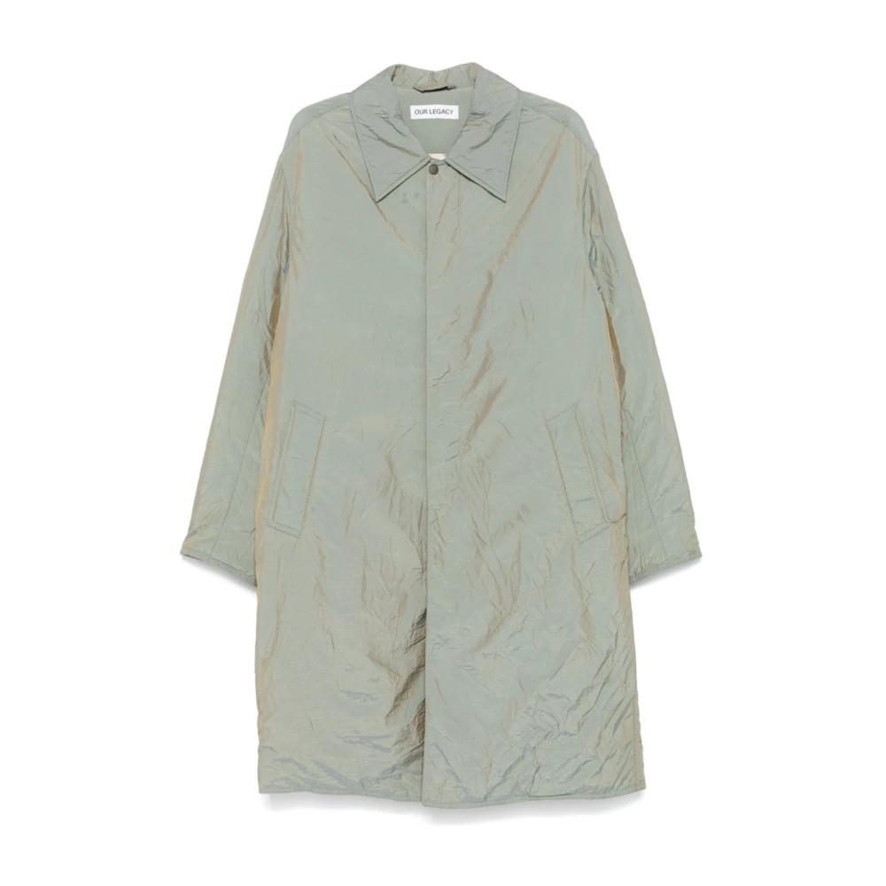 Our Legacy Glanzende Olijf Crinkle Solaro Jas Green Heren