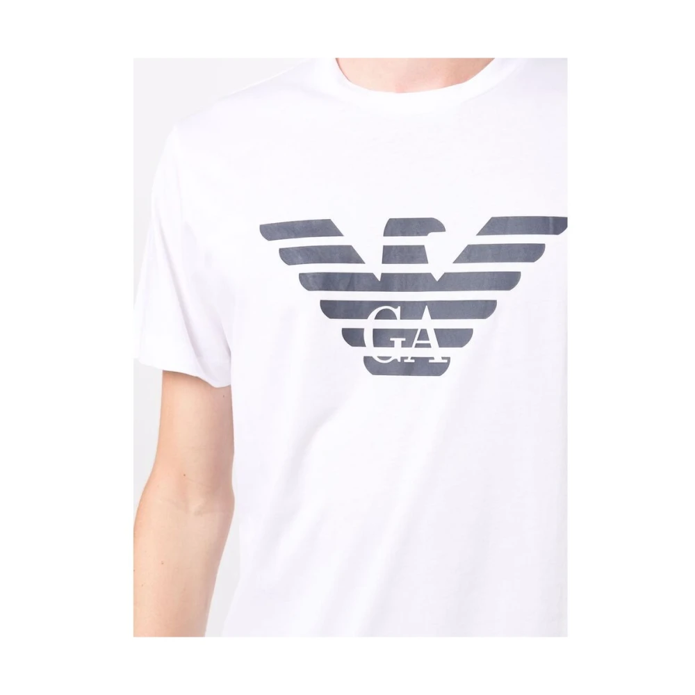 Emporio Armani Eagle Logo Katoenen T-shirt White Heren