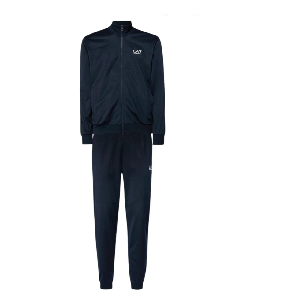 Emporio Armani EA7 Blauw en wit technisch stof trainingspak Blue Heren