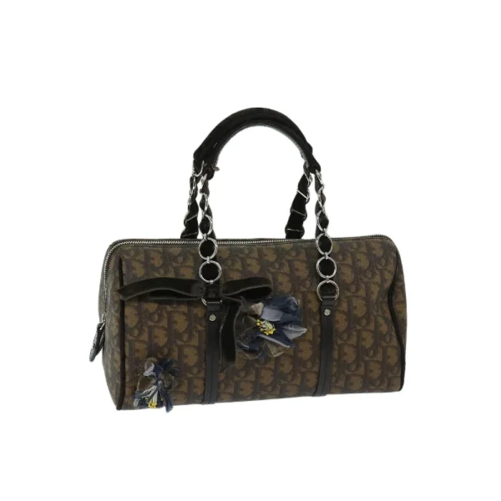 Dior Vintage Pre-owned Canvas handbags Brown Dames