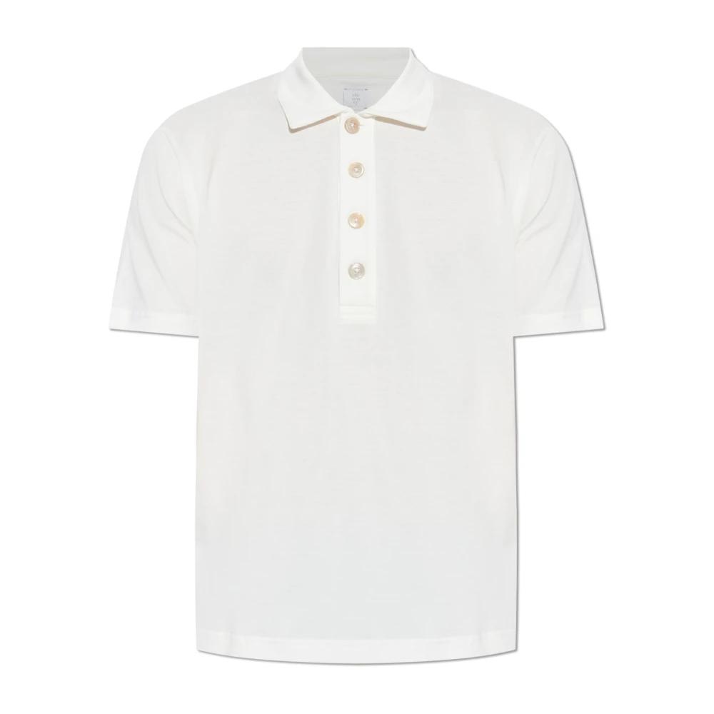 Eleventy Men's White Polo Shirts, M, Cotton Polo Shirt