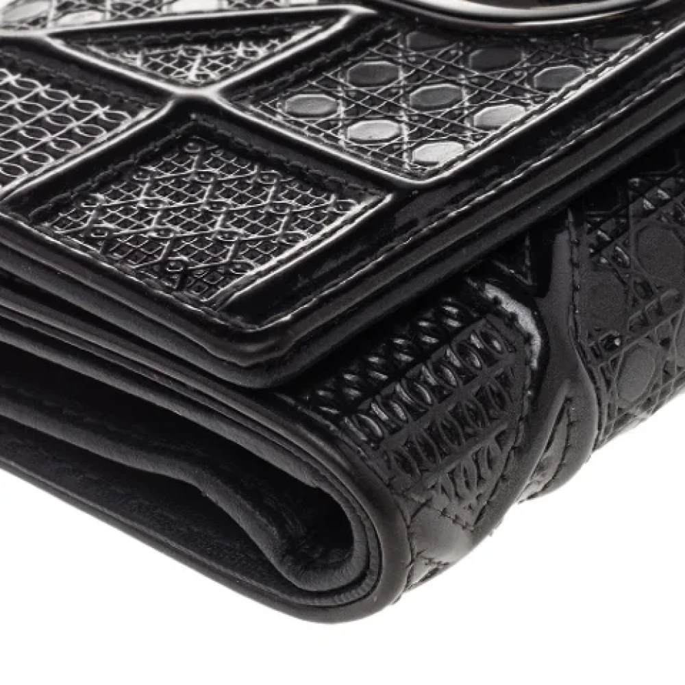 Dior Vintage Pre-owned Leather wallets Black Dames