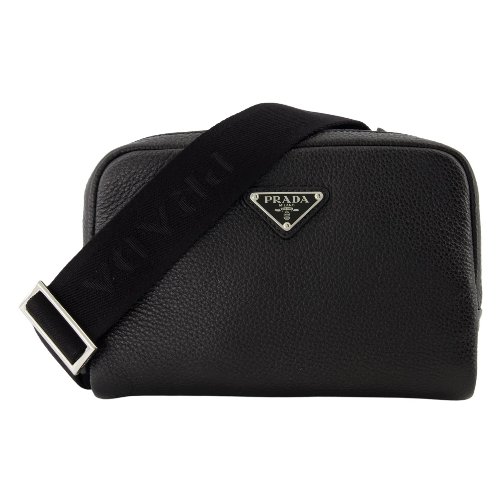 Prada Men's Black Leather Shoulder Bag