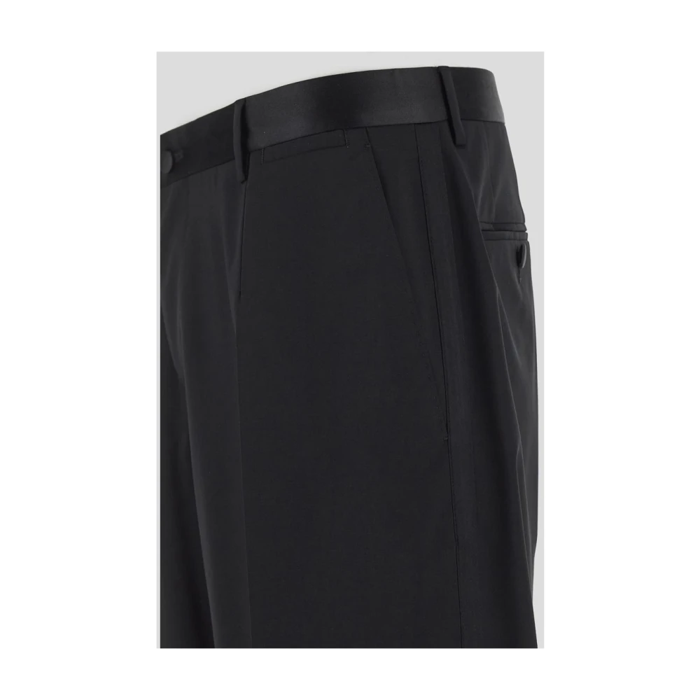 Dolce & Gabbana Slim-fit Wollen Broek Black Heren