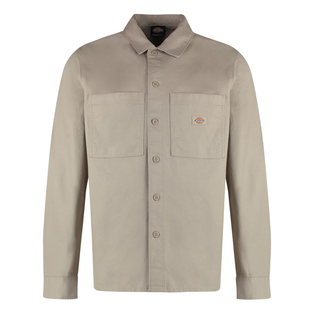 Dickies Katoenen overshirt met twee voorzakken Beige Heren