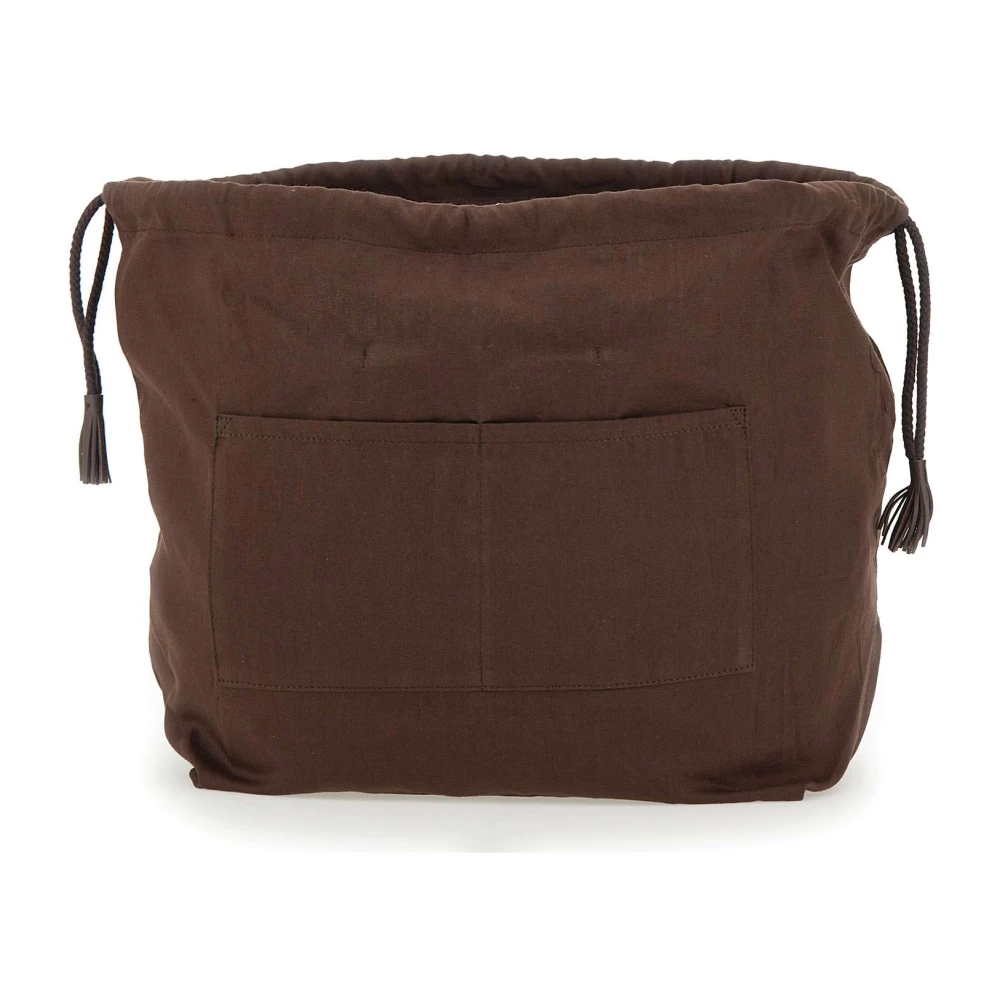 Dragon Diffusion Bruine Katoenen Clutch met Trekkoordsluiting Brown Dames