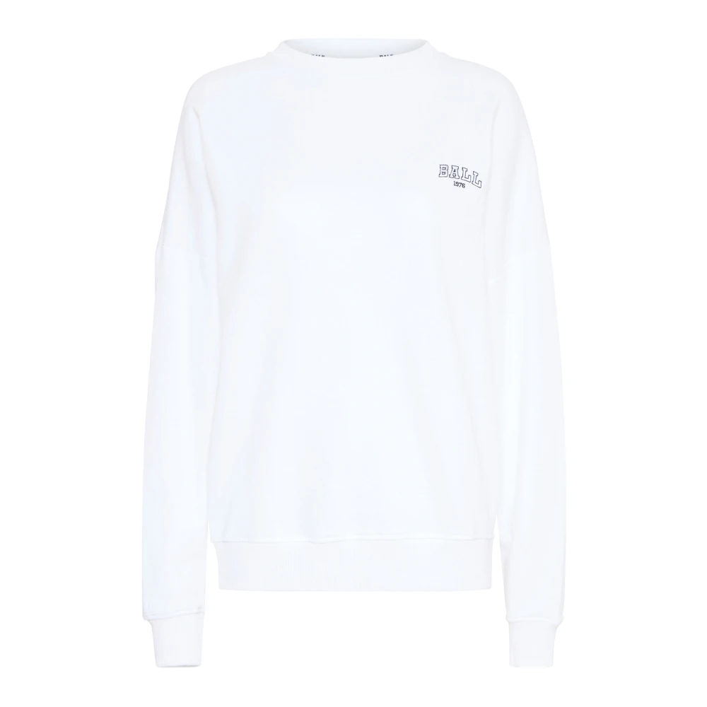 Ball Grafische Print Sweatshirt Bright White Dames