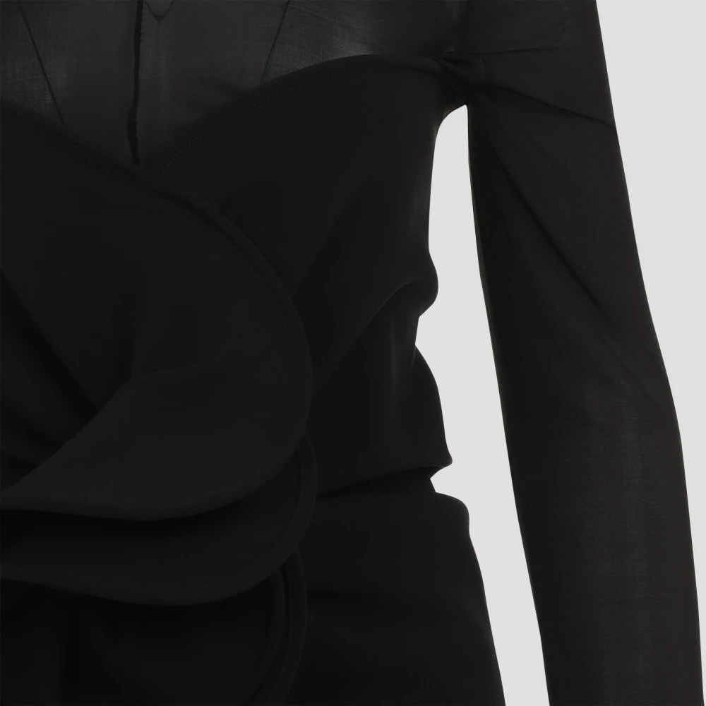 Magda Butrym Elegante Zwarte Jurk Aw24 Black Dames
