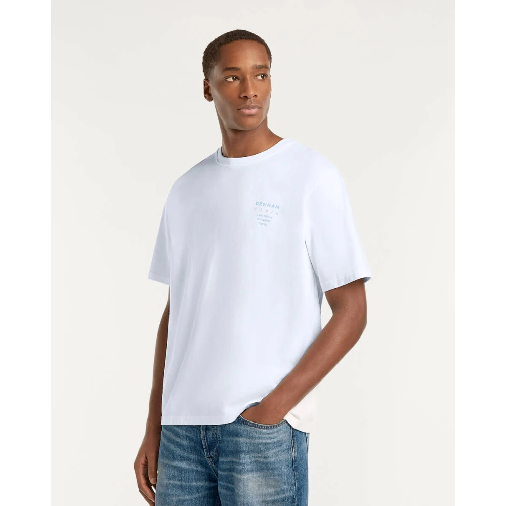 Denham The Jeanmaker Wave Tee Korte Mouw T-shirt White Heren