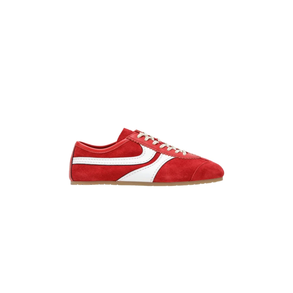 Dries Van Noten Suede Sneakers Dames Schoenen Rood