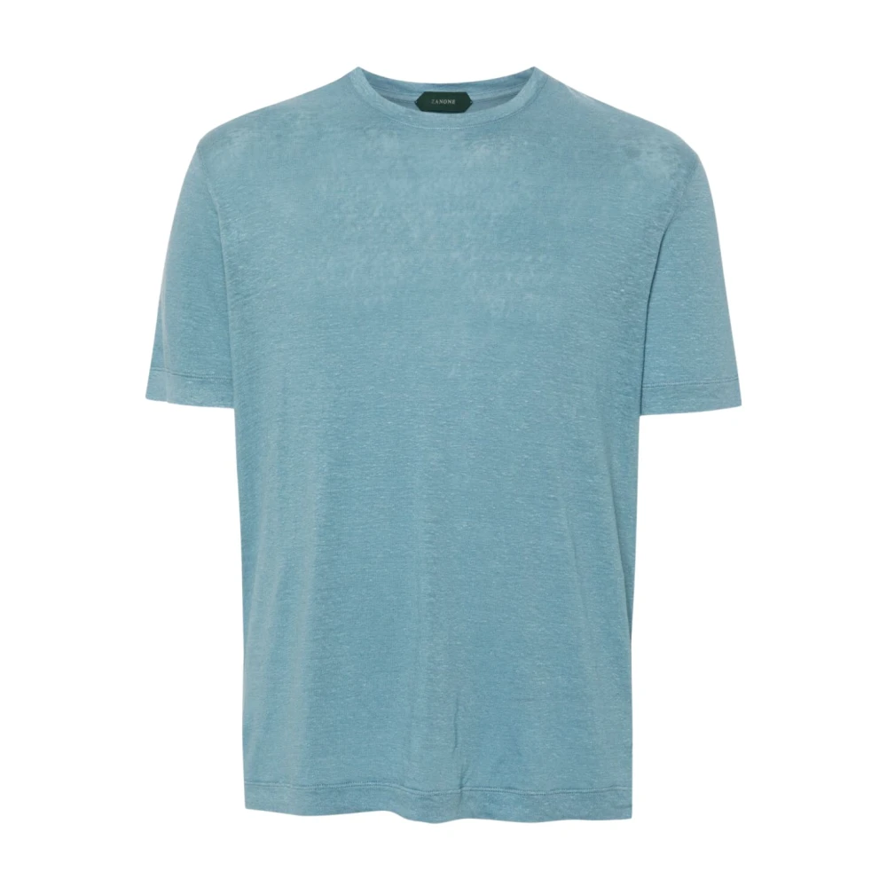 Zanone Casual Katoenen T-shirt Blue Heren