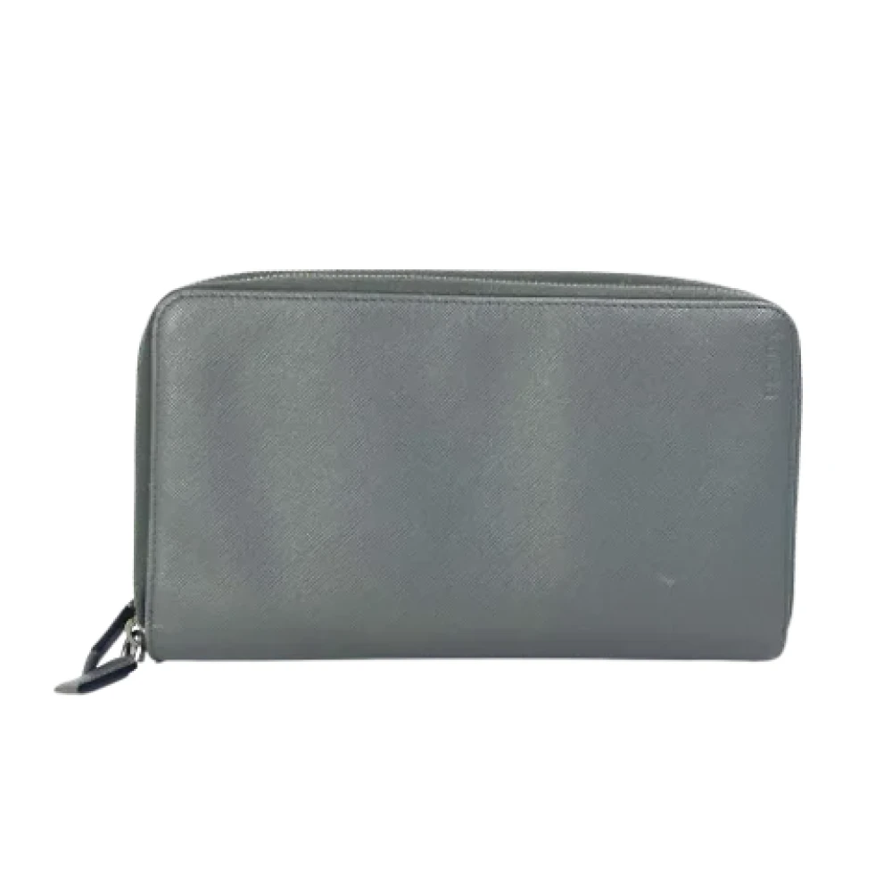 Prada Vintage Pre-owned Leather wallets Gray Dames