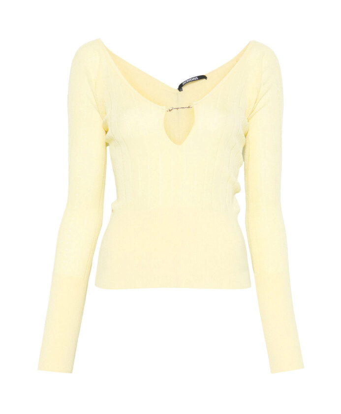 pull-col-rond-jaune-citron
