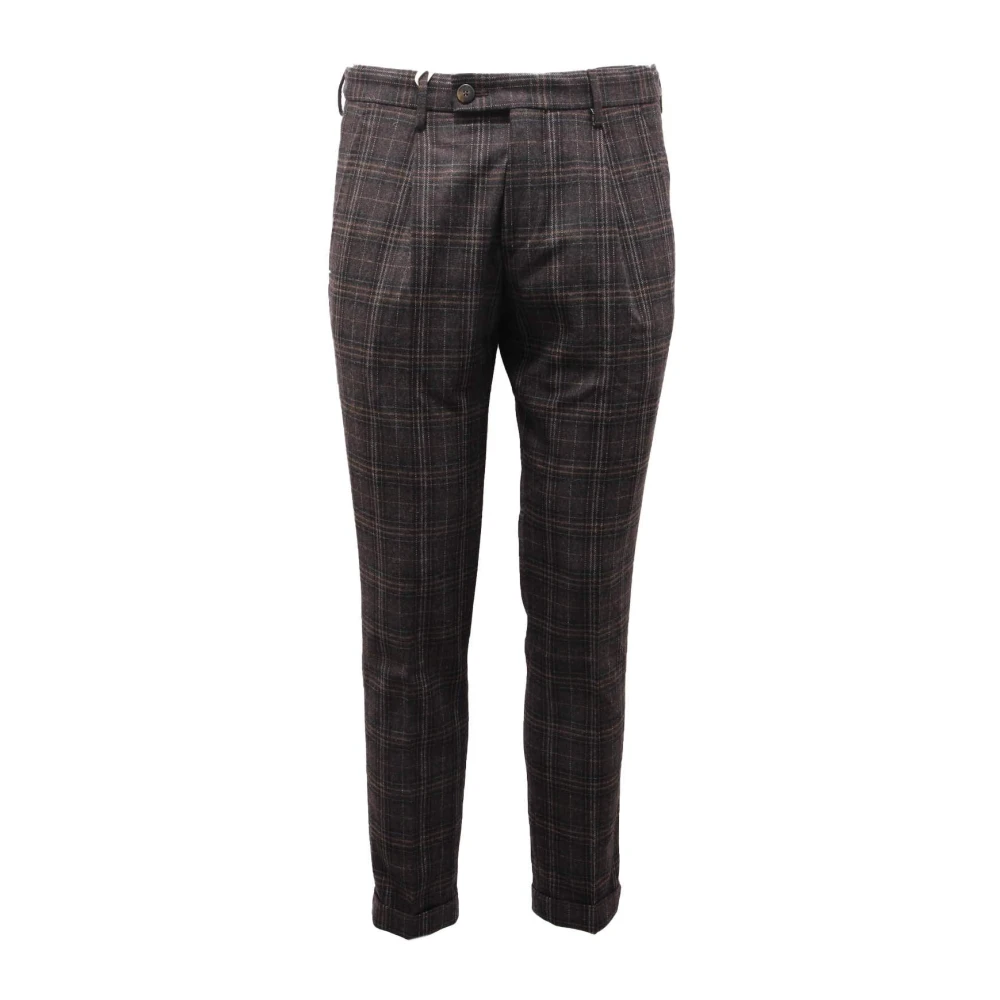 Michael Coal Men's Brown Chinos, W31, Carefully Wool Cashmere Striped Trousers