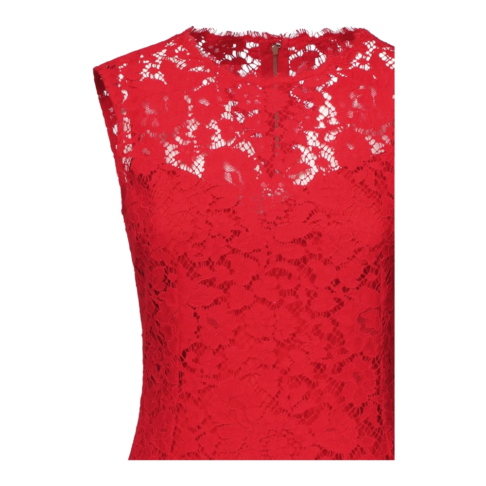 Dolce & Gabbana Rode Mouwloze Zijden Jurk Red Dames