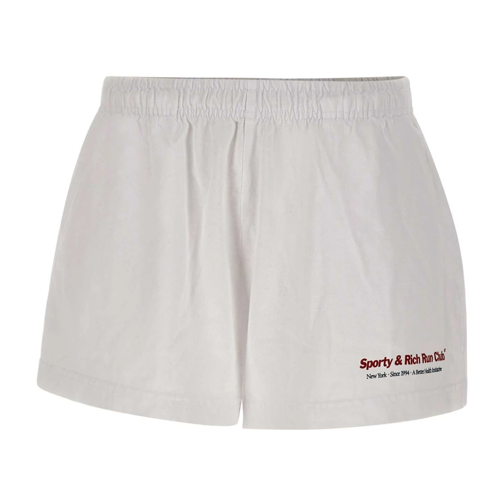 Sporty & Rich Women's White Short Shorts, M, Run Club Disco Shorts