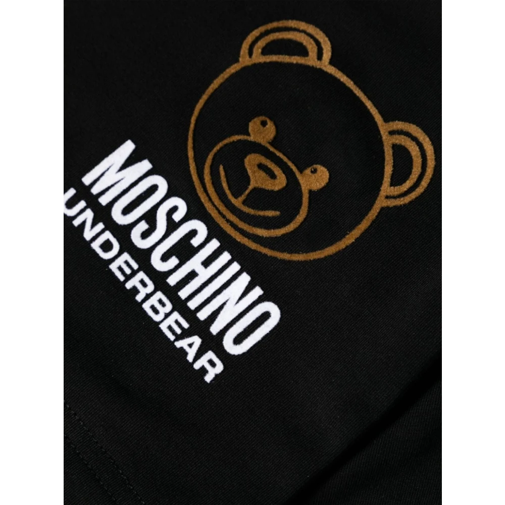 Moschino Logo T-shirt Zwart Teddybeer motief Black Heren
