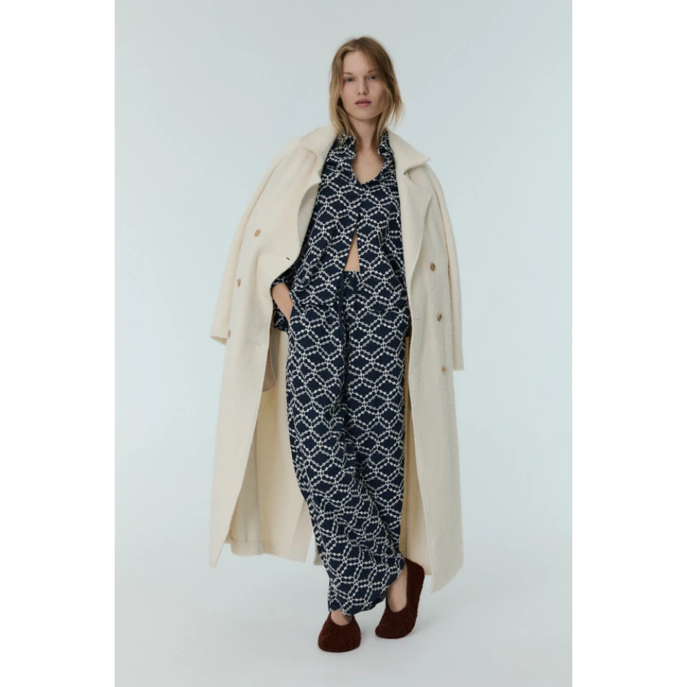 The New Society Straight-cut Pants Set Blue Dames