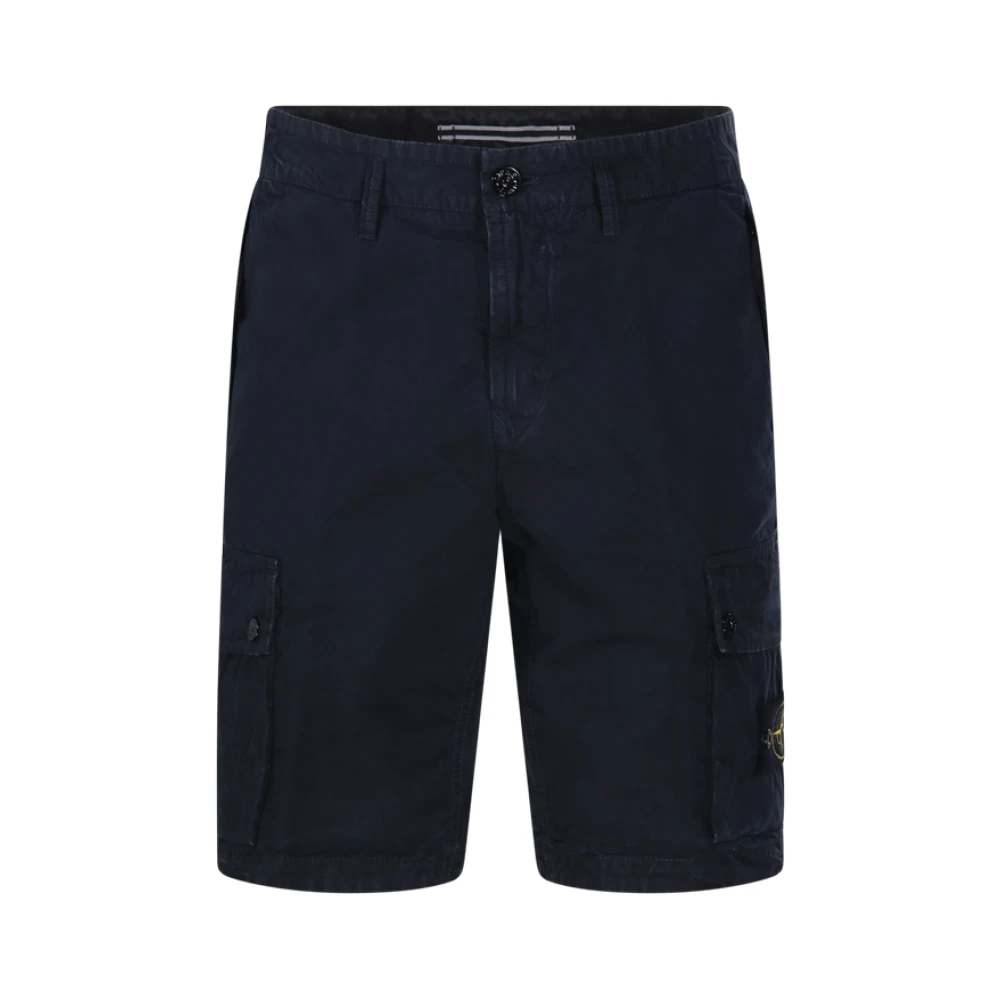 Stone Island Blue Casual Shorts, Male, W32, Slim Bermuda