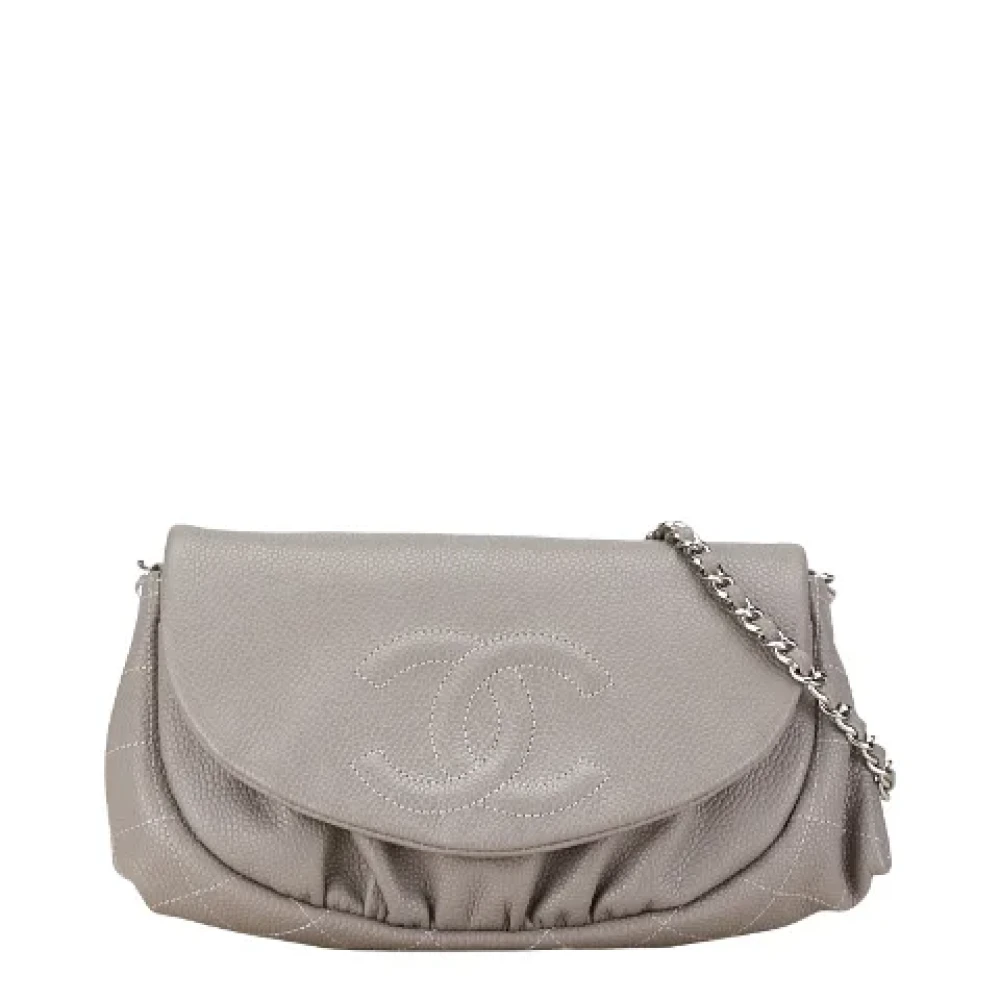 Chanel Vintage Pre-owned Leather chanel-bags Gray Dames