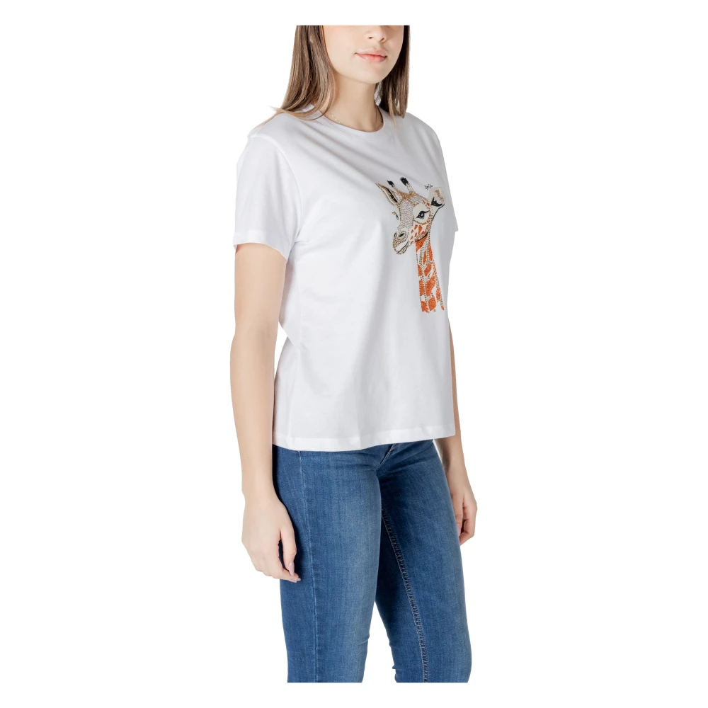 Liu Jo Stijlvol Bedrukt Katoenen T-shirt White Dames