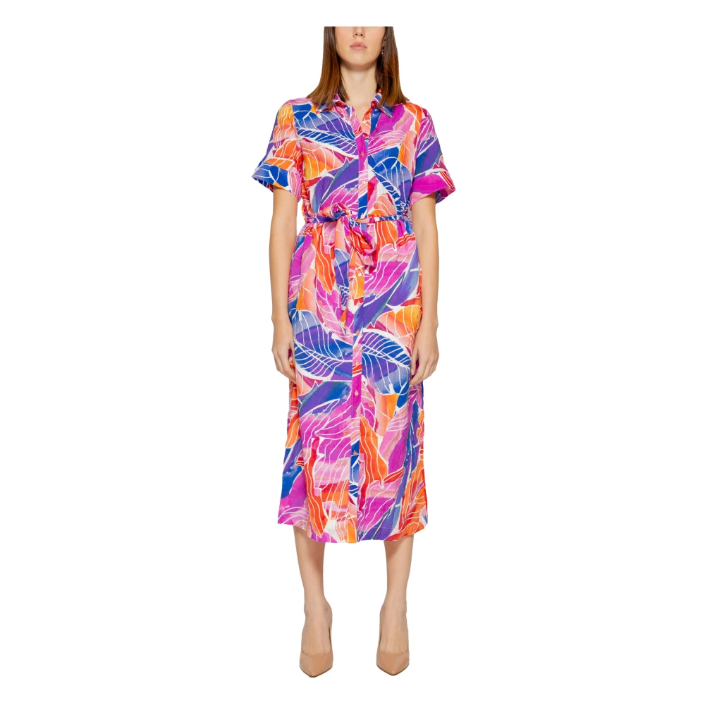 Vila Midi Calf Jurk Lente Zomer Collectie Multicolor Dames