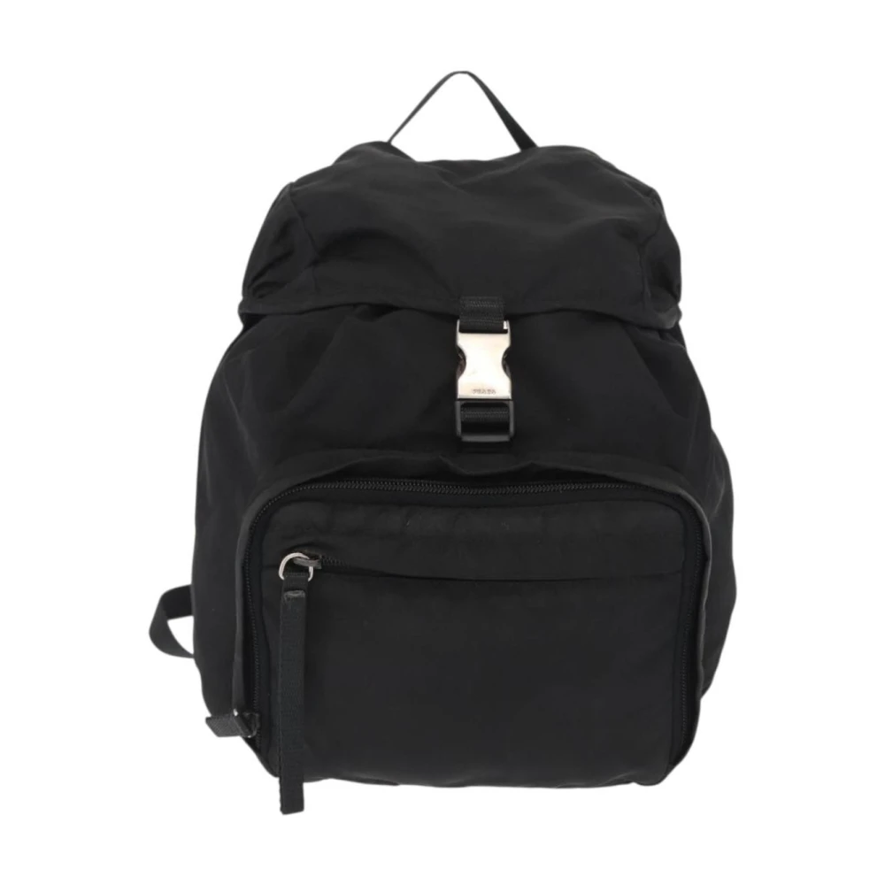 Prada Vintage Women's Black Pre-Owned Vintage Nylon Backpack