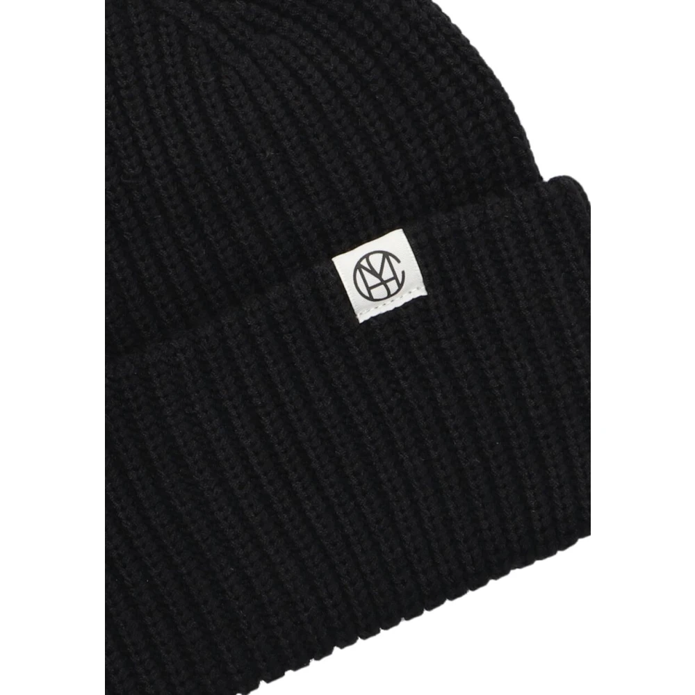 moss copenhagen Iconische Zwarte Beanie voor Trendy Vrouwen Black Dames