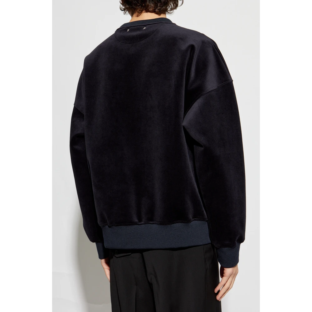 Golden Goose Velours Sweatshirt met Logo Black Heren
