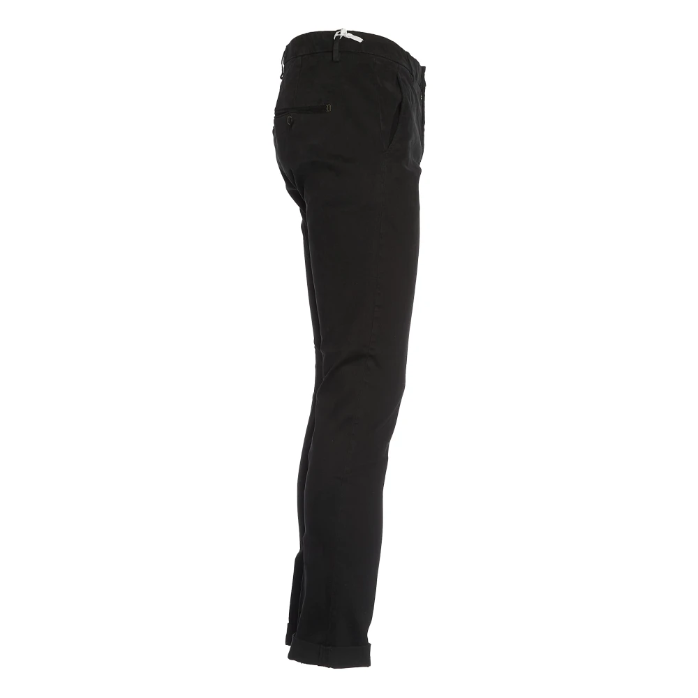 Dondup Zwarte Slim-Fit Chino Broek Black Heren
