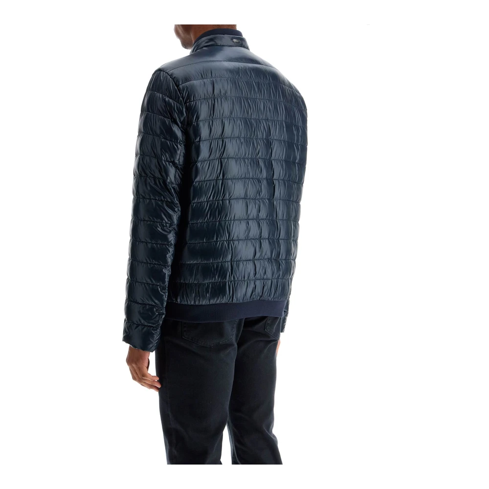Herno Gewatteerd Lichtgewicht Donsjack met Hoge Kraag Blue Heren