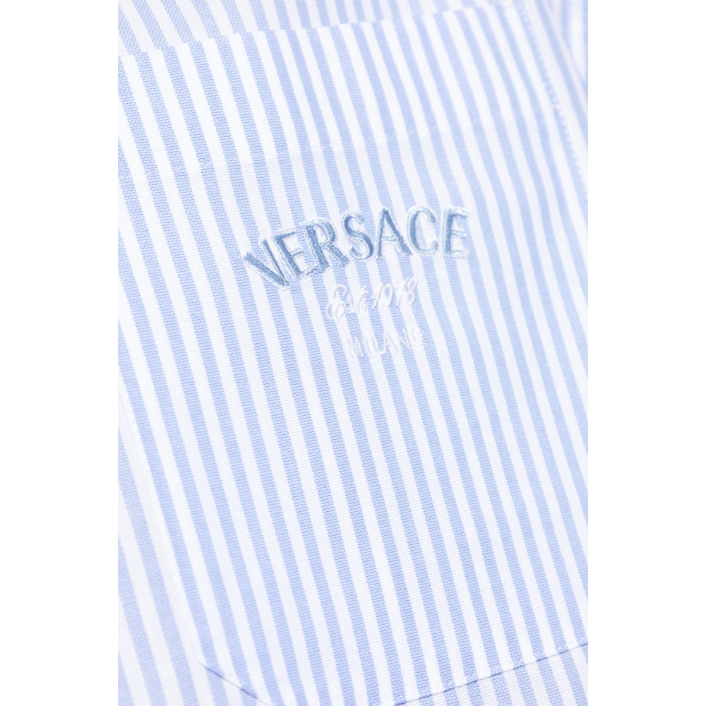 Versace Overhemd met zak Blue Heren