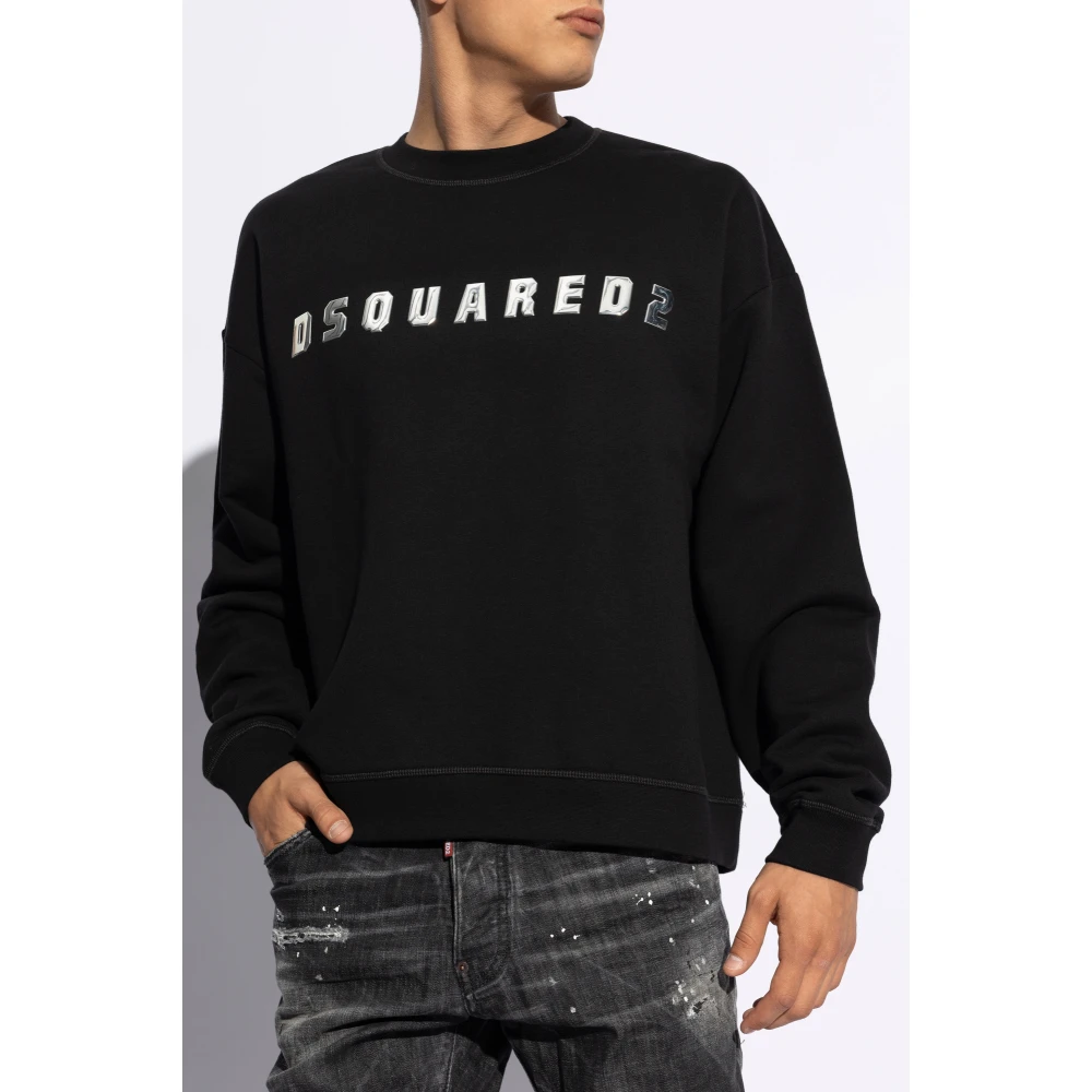 Dsquared2 Sweatshirt met logo Black Heren