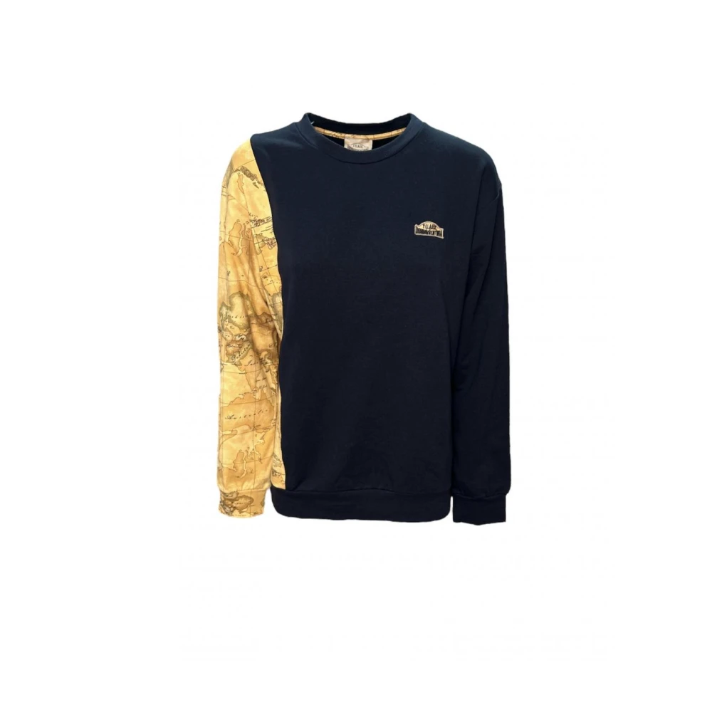 Alviero Martini 1a Classe Geo Classic Side Print Sweatshirt Blue Dames