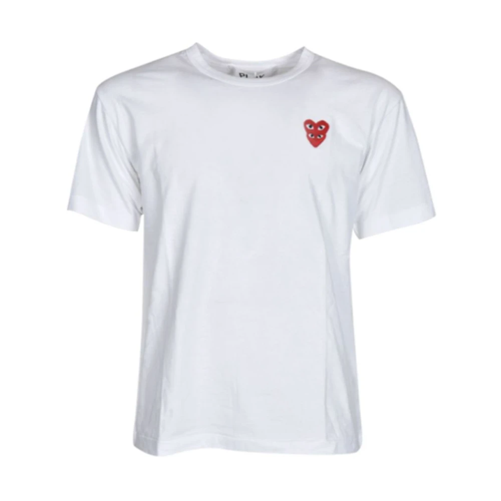 Comme des Garçons Play Vit T-shirt med Play Logo White, Herr