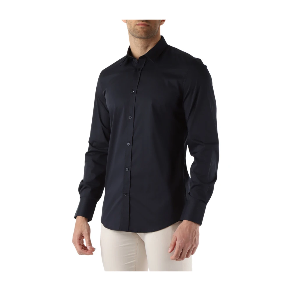 Antony Morato Slim Fit Katoenen Overhemd met Logo Blue Heren