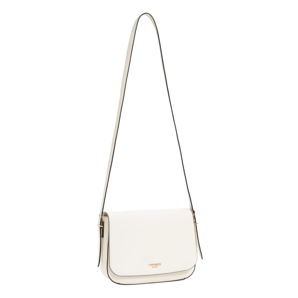 Twinset Logo Crossbody Tas met Twin-set Stijl White Dames
