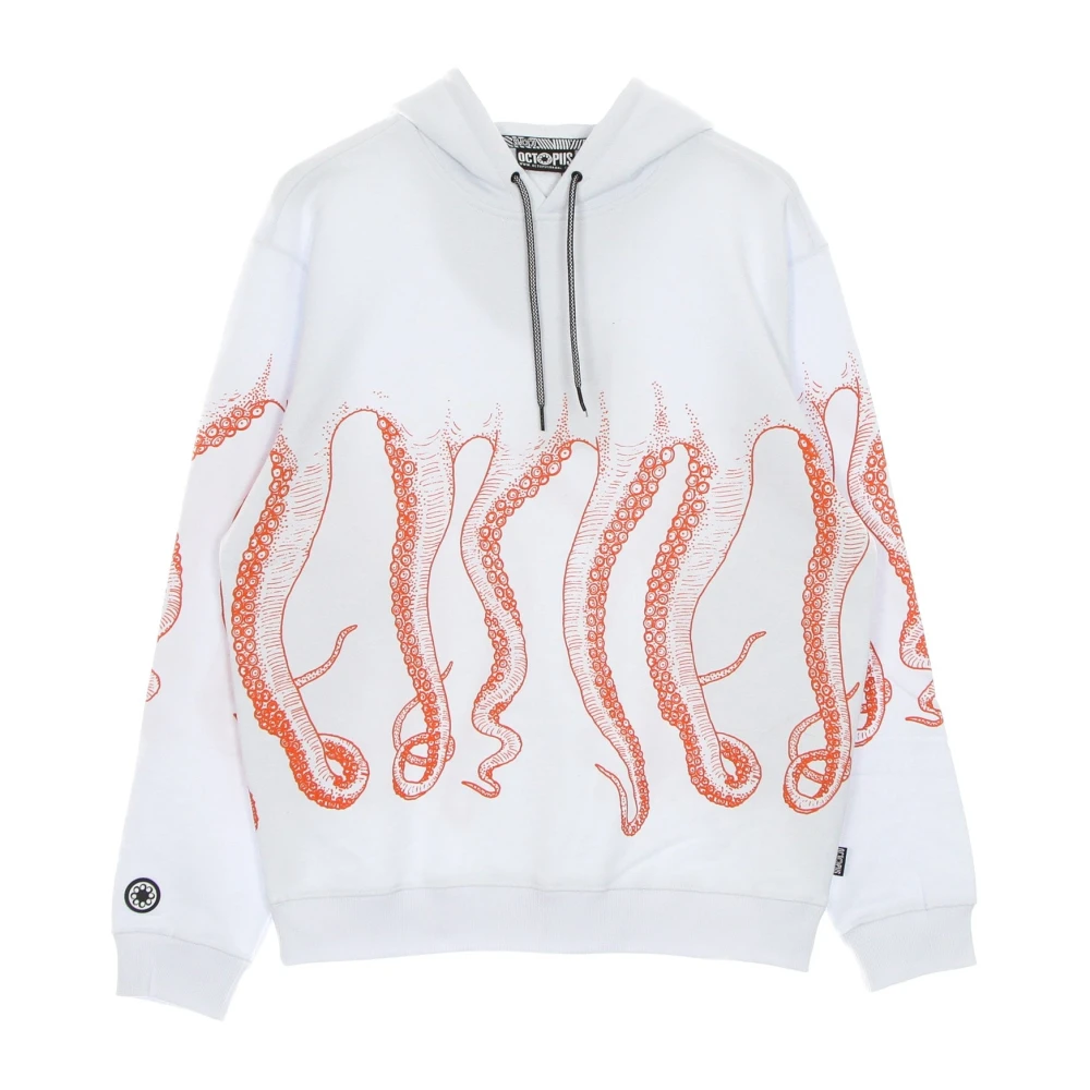 Octopus Men's White Hooded Sweatshirt Outline - Hoodies - Xs - Sweatshirts & Hoodies