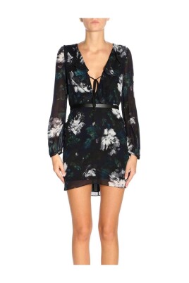 floral-print-v-neck-mini-dress