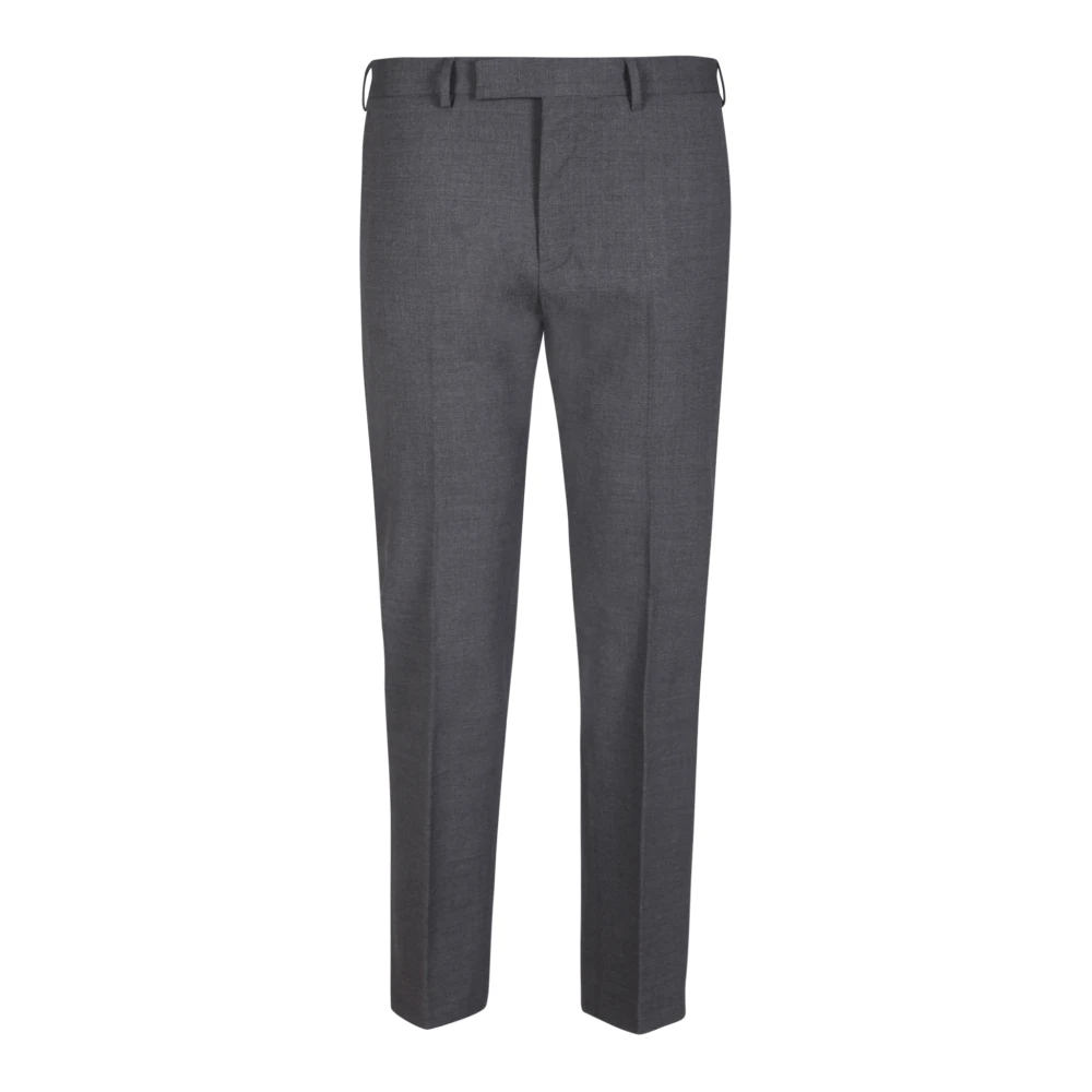 Pt Torino Men's Grey Tailored Cotton Trousers